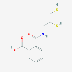 molecular formula C11H13NO3S2 B084102 2-[2,3-Bis(sulfanyl)propylcarbamoyl]benzoic acid CAS No. 13312-78-2