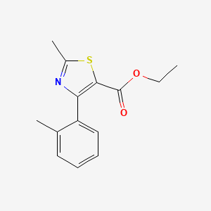 molecular formula C14H15NO2S B8410610 Ethyl 2-methyl-4-(2-methylphenyl)-1,3-thiazole-5-carboxylate CAS No. 936128-25-5
