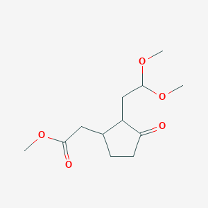 molecular formula C12H20O5 B8410662 Methyl[2-(2,2-dimethoxyethyl)-3-oxocyclopentyl]acetate 