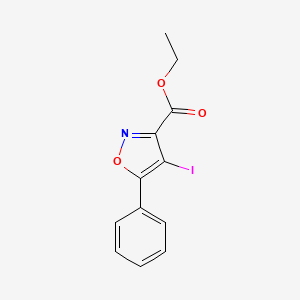 molecular formula C12H10INO3 B8410686 Ethyl 4-iodo-5-phenylisoxazole-3-carboxylate 