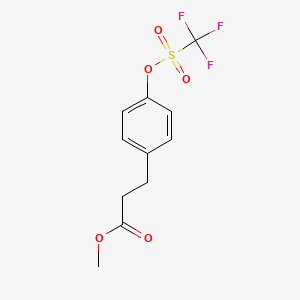 molecular formula C11H11F3O5S B8410689 Methyl 3-[4-[(trifluoromethylsulfonyl)oxy]phenyl]propanoate 
