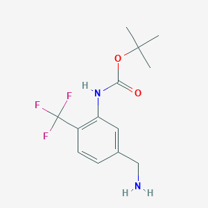 molecular formula C13H17F3N2O2 B8410713 tert-Butyl 5-aminomethyl-2-trifluoromethyl-phenylcarbamate 