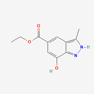 molecular formula C11H12N2O3 B8411356 ethyl 3-methyl-7-hydroxy-1H-indazole-5-carboxylate 