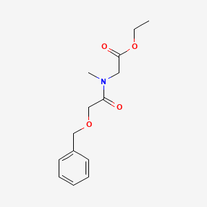 molecular formula C14H19NO4 B8411474 Ethyl 2-[methyl-(2-phenylmethoxyacetyl)amino]acetate 