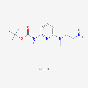 molecular formula C13H23ClN4O2 B8412113 Tert-butyl 6-((2-aminoethyl)(methyl)amino)pyridin-2-ylcarbamate hydrochloride 