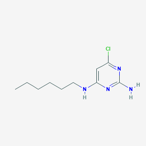 molecular formula C10H17ClN4 B8412296 2-Amino-4-hexylamino-6-chloropyrimidine CAS No. 30182-25-3
