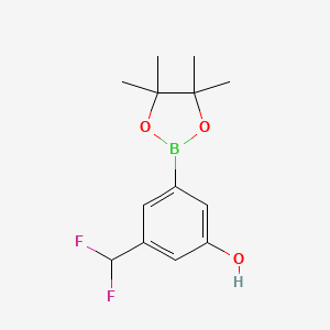 molecular formula C13H17BF2O3 B8412435 3-(Difluoromethyl)-5-(4,4,5,5-tetramethyl-1,3,2-dioxaborolan-2-yl)phenol 