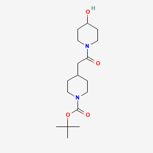 molecular formula C17H30N2O4 B8412498 tert-Butyl 4-(2-(4-hydroxypiperidin-1-yl)-2-oxoethyl)piperidine-1-carboxylate 