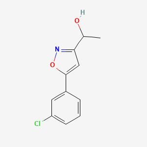 molecular formula C11H10ClNO2 B8412704 1-[5-(3-Chlorophenyl)isoxazol-3-yl]ethanol 