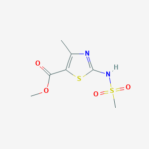 molecular formula C7H10N2O4S2 B8412718 Methyl 2-mesylamino-4-methylthiazole-5-carboxylate 