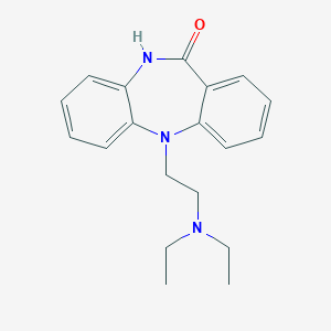 molecular formula C19H23N3O B084129 11H-DIBENZO(b,e)(1,4)DIAZEPIN-11-ONE, 5,10-DIHYDRO-5-(2-(DIETHYLAMINO)ETHYL)- CAS No. 14870-41-8