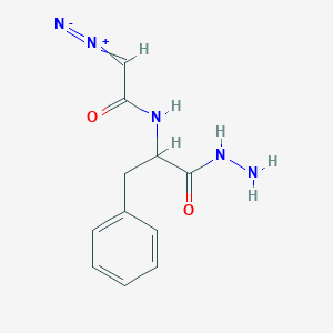 molecular formula C11H13N5O2 B084132 2-Diazo-N-(1-hydrazinyl-1-oxo-3-phenylpropan-2-yl)acetamide CAS No. 14722-72-6
