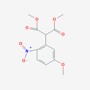 molecular formula C12H13NO7 B8413286 Dimethyl 2-(5-methoxy-2-nitrophenyl)malonate 
