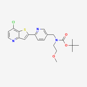 molecular formula C21H24ClN3O3S B8413345 N-Boc-N-[[6-(7-chlorothieno[3,2-b]pyridin-2-yl)pyridin-3-yl]methyl]-2-methoxyethanamine 