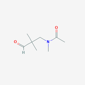 molecular formula C8H15NO2 B8413525 N-(2,2-Dimethyl-3-oxopropyl)-N-methylacetamide 