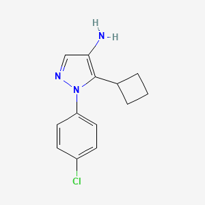 molecular formula C13H14ClN3 B8413789 1-(4-Chlorophenyl)-5-cyclobutyl-pyrazol-4-amine 
