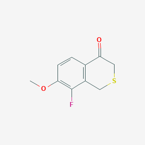molecular formula C10H9FO2S B8413797 8-Fluoro-7-methoxyisothiochroman-4-one 