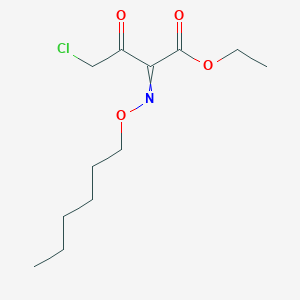 molecular formula C12H20ClNO4 B8413848 Ethyl 4-chloro-2-[(hexyloxy)imino]-3-oxobutanoate CAS No. 68401-50-3