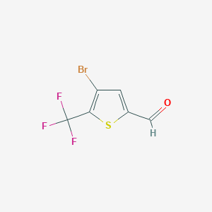 molecular formula C6H2BrF3OS B8413940 4-Bromo-5-(trifluoromethyl)thiophene-2-carbaldehyde 
