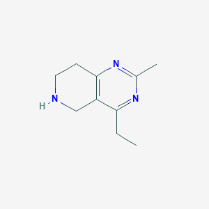 molecular formula C10H15N3 B8414429 4-Ethyl-2-methyl-5,6,7,8-tetrahydropyrido[4,3-d]pyrimidine 