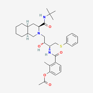 (3S,4aS,8aS)-2-[(2R, 3R)-3-(3-acetoxy-2-methylbenzoylamino)-2-hydroxy-4-phenylthiobutyl]decahydroisoquinoline-3-carboxylic acid t-butylamide
