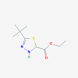 molecular formula C9H16N2O2S B8414523 Ethyl 5-tert-butyl-2,3-dihydro-1,3,4-thiadiazole-2-carboxylate 
