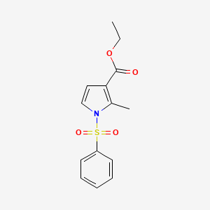 molecular formula C14H15NO4S B8414648 Ethyl 2-methyl-1-(phenylsulfonyl)-1H-pyrrole-3-carboxylate 