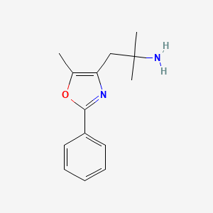 molecular formula C14H18N2O B8414728 1,1-Dimethyl-2-(5-methyl-2-phenyl-oxazol-4-yl)-ethylamine 