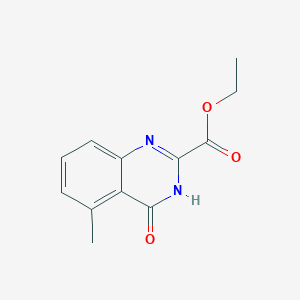 molecular formula C12H12N2O3 B8414923 Ethyl 5-methyl-4-oxo-3,4-dihydroquinazoline-2-carboxylate 