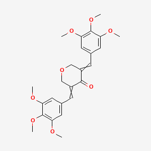 molecular formula C25H28O8 B8414945 Tetrahydro-3,5-bis[(3,4,5-trimethoxyphenyl)methylene]-4H-pyran-4-one 