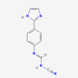 B8415016 N-Cyano-N'-[4-(1H-imidazol-2-yl)phenyl]methanimidamide CAS No. 89250-63-5