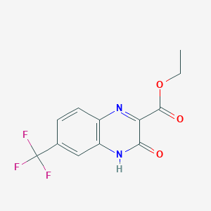 molecular formula C12H9F3N2O3 B8415207 ethyl 3-oxo-6-(trifluoromethyl)-4H-quinoxaline-2-carboxylate 