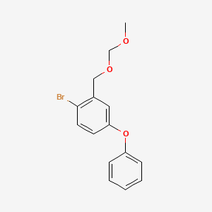 molecular formula C15H15BrO3 B8415307 2-Bromo-5-phenoxy-1-(methoxymethoxymethyl)benzene 