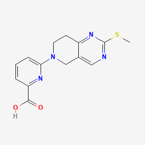 molecular formula C14H14N4O2S B8415340 6-[2-(Methylthio)-5,6,7,8-tetrahydropyrido[4,3-d]pyrimidin-6-yl]pyridine-2-carboxylic acid 