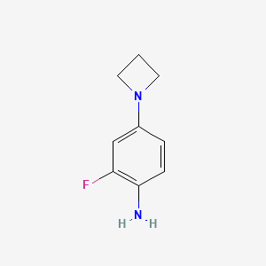 molecular formula C9H11FN2 B8415348 4-Azetidin-1-yl-2-fluoro-phenylamine 