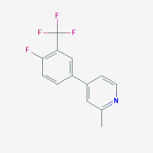 molecular formula C13H9F4N B8415496 Pyridine, 4-[4-fluoro-3-(trifluoromethyl)phenyl]-2-methyl- 