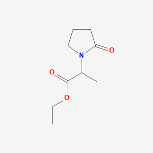 molecular formula C9H15NO3 B8415508 Ethyl alpha-methyl-2-oxo-1-pyrrolidineacetate 