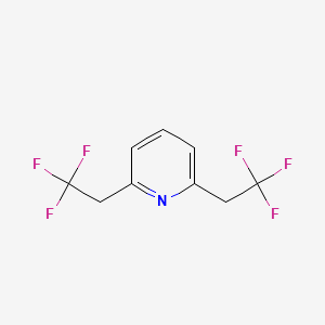 molecular formula C9H7F6N B8415522 Pyridine, 2,6-bis(2,2,2-trifluoroethyl)- 