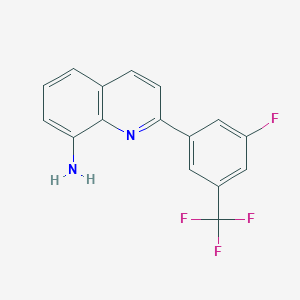 molecular formula C16H10F4N2 B8415562 2-(3-Fluoro-5-(trifluoromethyl)phenyl)quinolin-8-amine 