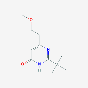molecular formula C11H18N2O2 B8415581 2-Tert-butyl-6-(2-methoxy-ethyl)-pyrimidin-4-ol 