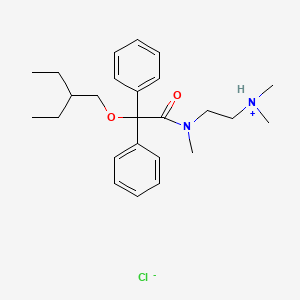 B8415588 Acetamide, N-(2-(dimethylamino)ethyl)-2,2-diphenyl-2-(2-ethylbutoxy)-N-methyl-, hydrochloride CAS No. 3579-66-6