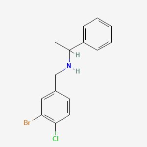 N-[(3-bromo-4-chlorophenyl)methyl]-1-phenylethanamine