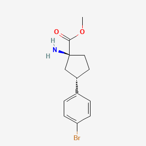 molecular formula C13H16BrNO2 B8416156 methyl (1S,3S)-1-amino-3-(4-bromophenyl)cyclopentane-1-carboxylate CAS No. 1162338-31-9
