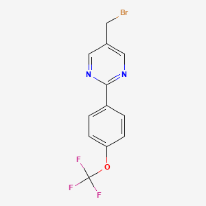 molecular formula C12H8BrF3N2O B8416208 Pyrimidine, 5-(bromomethyl)-2-[4-(trifluoromethoxy)phenyl]- 