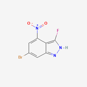 molecular formula C7H3BrFN3O2 B8416442 6-bromo-3-fluoro-4-nitro-1H-indazole 