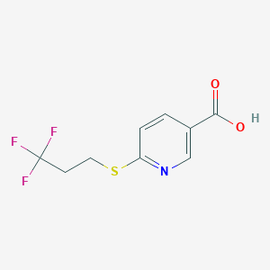 6-[(3,3,3-Trifluoropropyl)sulfanyl]pyridine-3-carboxylic acid