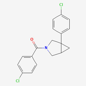 molecular formula C18H15Cl2NO B8416787 (4-Chlorophenyl)[1-(4-chlorophenyl)-3-azabicyclo[3.1.0]hexan-3-yl]methanone CAS No. 66504-24-3