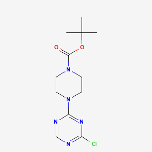 molecular formula C12H18ClN5O2 B8416797 4-(4-Chloro-[1,3,5]triazin-2-yl)-piperazine-1-carboxylic acid tert-butyl ester 