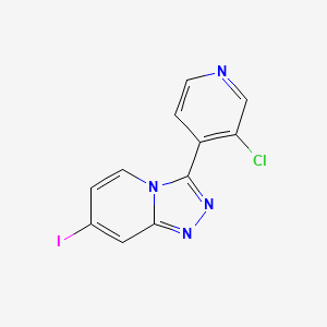 molecular formula C11H6ClIN4 B8416822 3-(3-Chloropyridin-4-yl)-7-iodo[1,2,4]triazolo[4,3-a]pyridine 