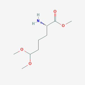 molecular formula C9H19NO4 B8416859 (2S)-2-Amino-6,6-dimethoxyhexanoic acid methyl ester 
